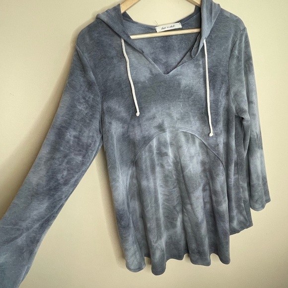 𝅺lime and chili gray tie dye pullover hooded sweatshirt - Picture 2 of 5